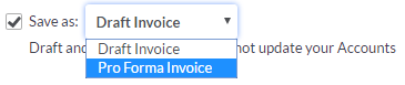 How to set an invoice as pro forma